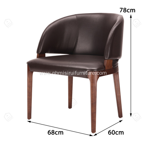 Scandinavian furniture pu leather wood legs leisure chair